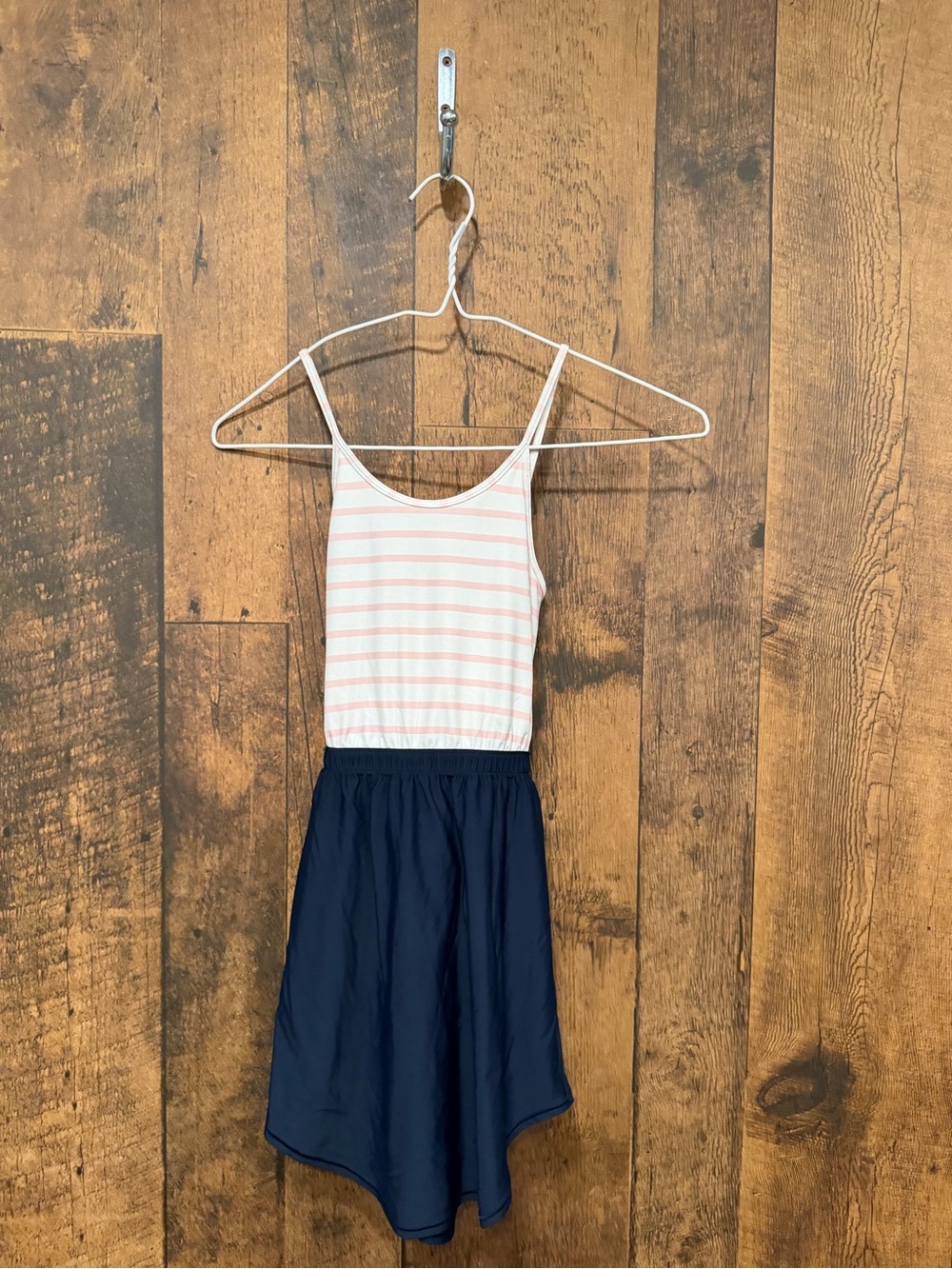 Ivivva by lululemon Striped Tank Top & Navy Skirt Dress - Pink & Navy size 6